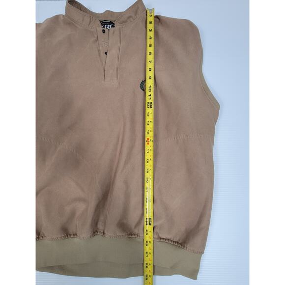 Zero‎ Restriction Golf Outer Wear Mens XL Microsuede Brown Tan Embroidered Vest - Picture 6 of 9